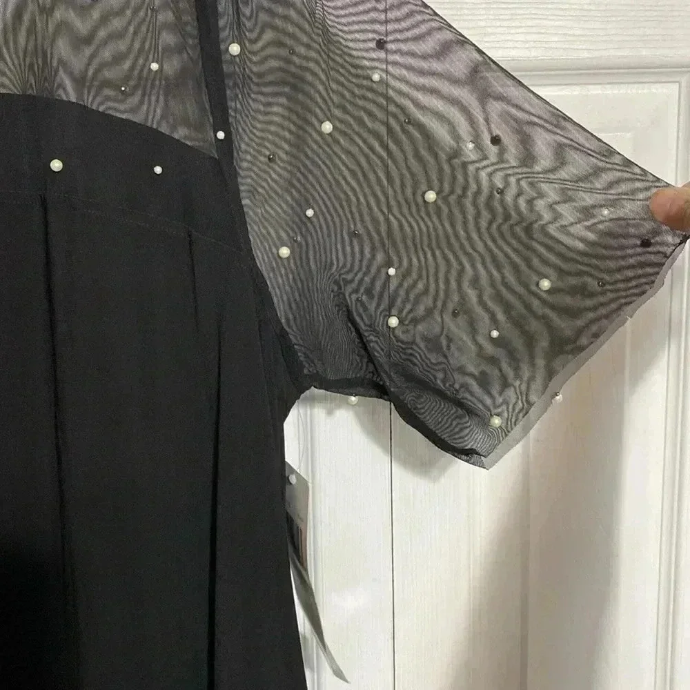 Nina Leonard black beaded dress - Picture 4 of 11